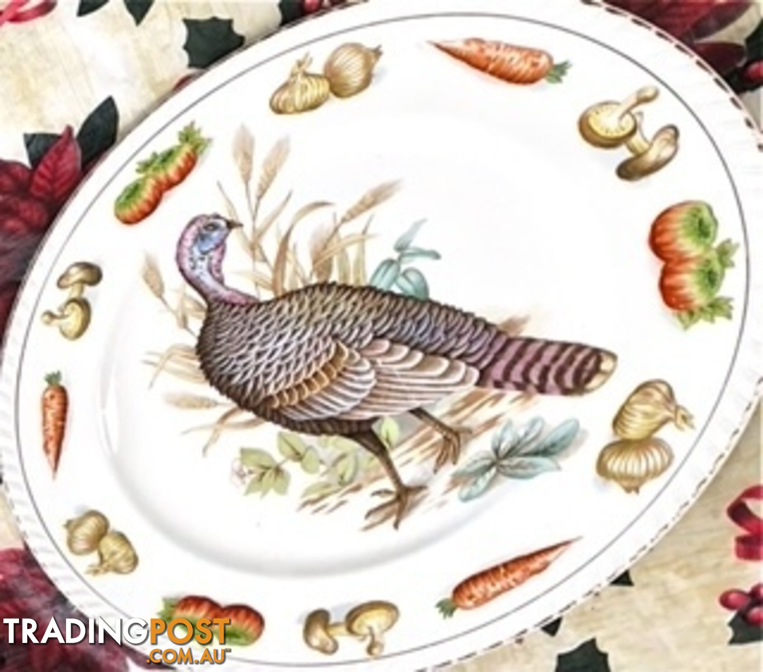 VINTAGE CHRISTMAS PLATES - TURKEY DESIGNS