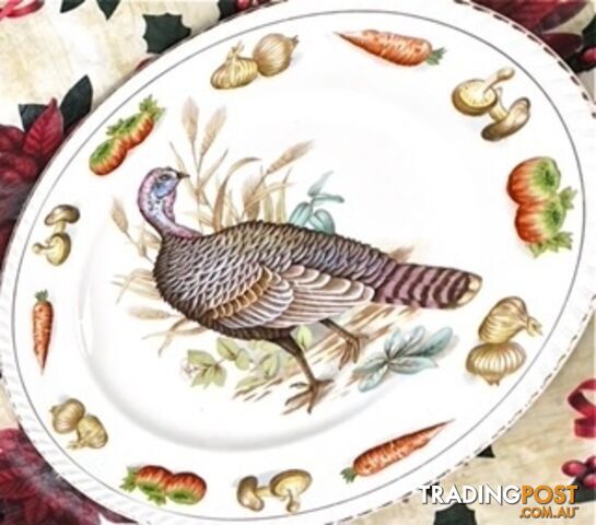 VINTAGE CHRISTMAS PLATES - TURKEY DESIGNS