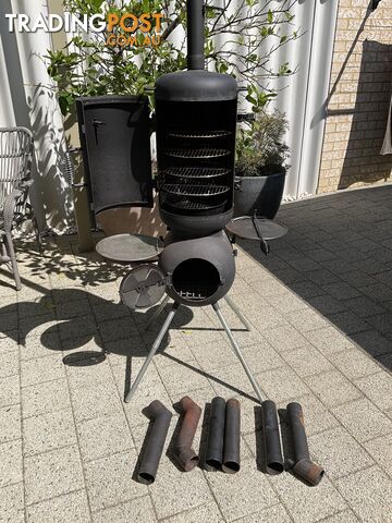 Ozpig bbq fire pit & smoker combo