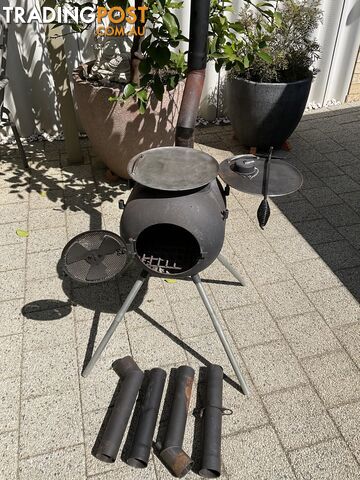 Ozpig bbq fire pit & smoker combo