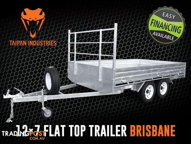 12x7 Tandem Trailer Flat Top Heavy Duty 3500KG ATM Hot Dip Gal Brisbane Qld