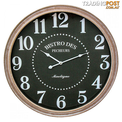 Bistro Framed Black Clock