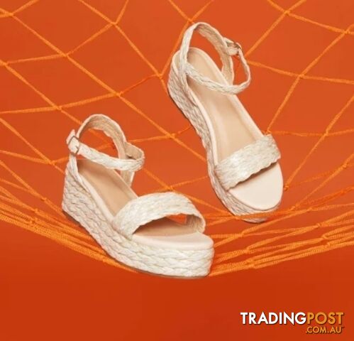 New in box from MYER - Low Espadrille Wedge Sandals, size 37