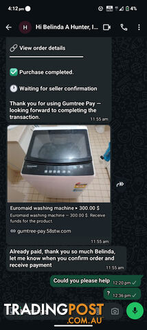 Euromaid top loader washing machine