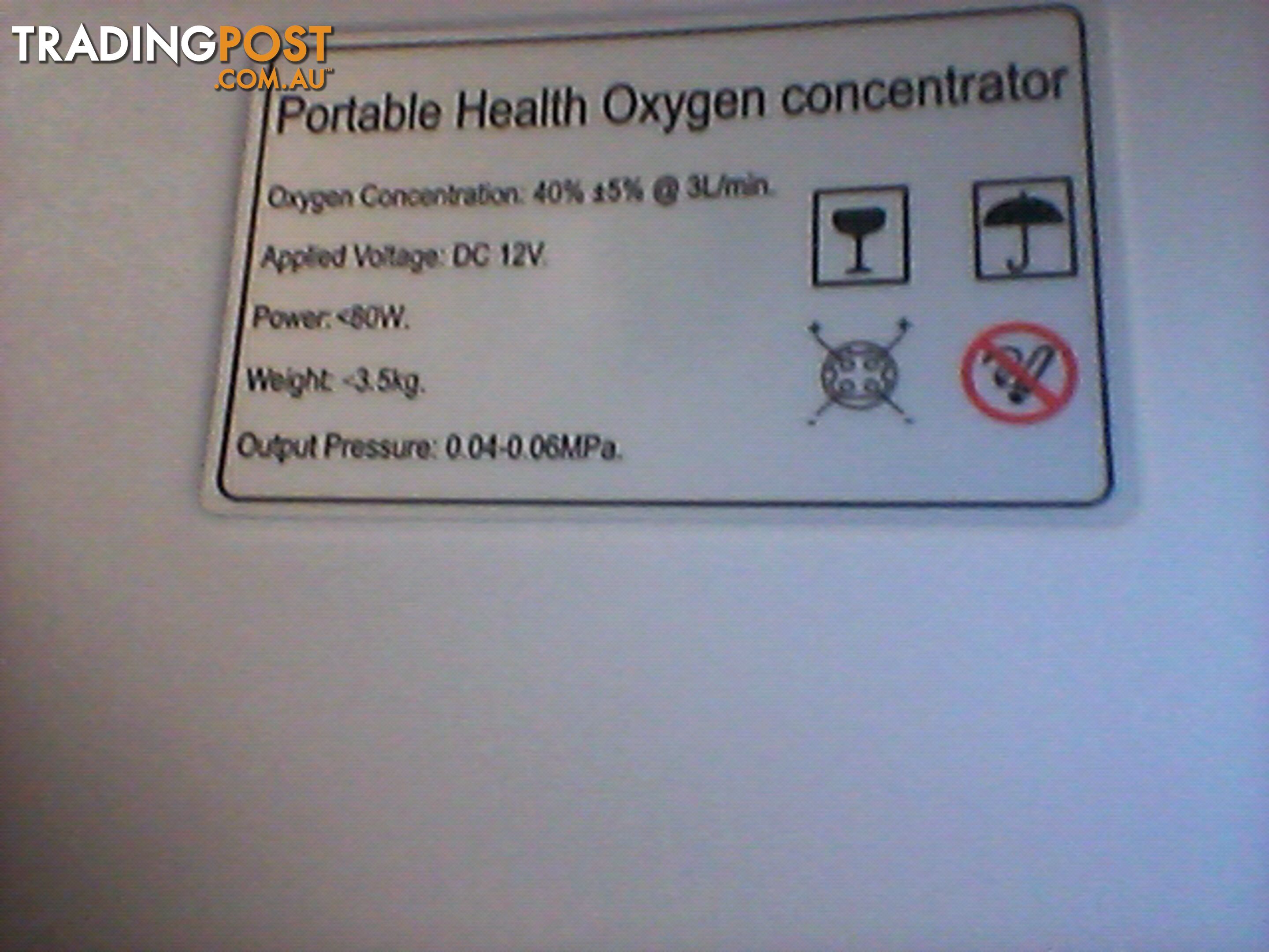 Portable health Oxygen concentrator$230ono40%+/-5%@3litre/minute