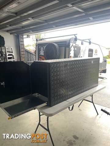 Caravan Storage Box double fridge slide