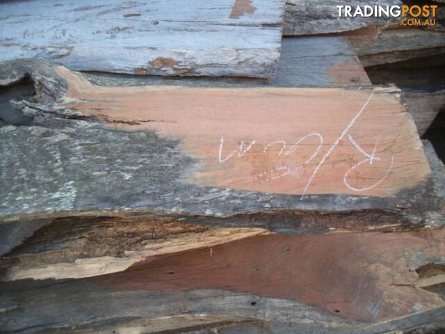 Seasoned weathered hardwood timber slabs - redgum ironbark silky