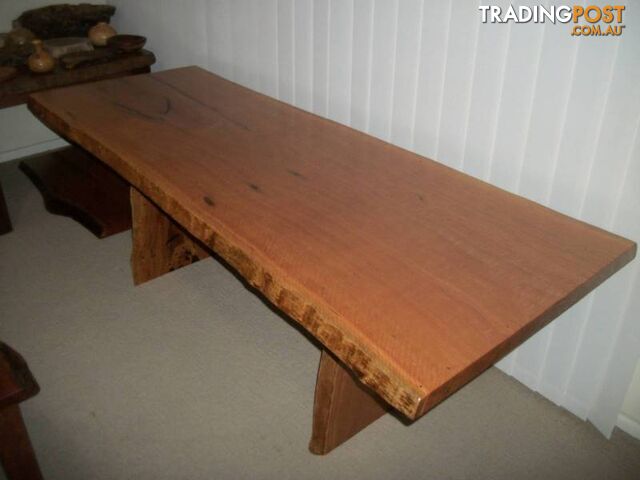 MAHOGANY Hardwood timber slab dining / outdoor table NEW