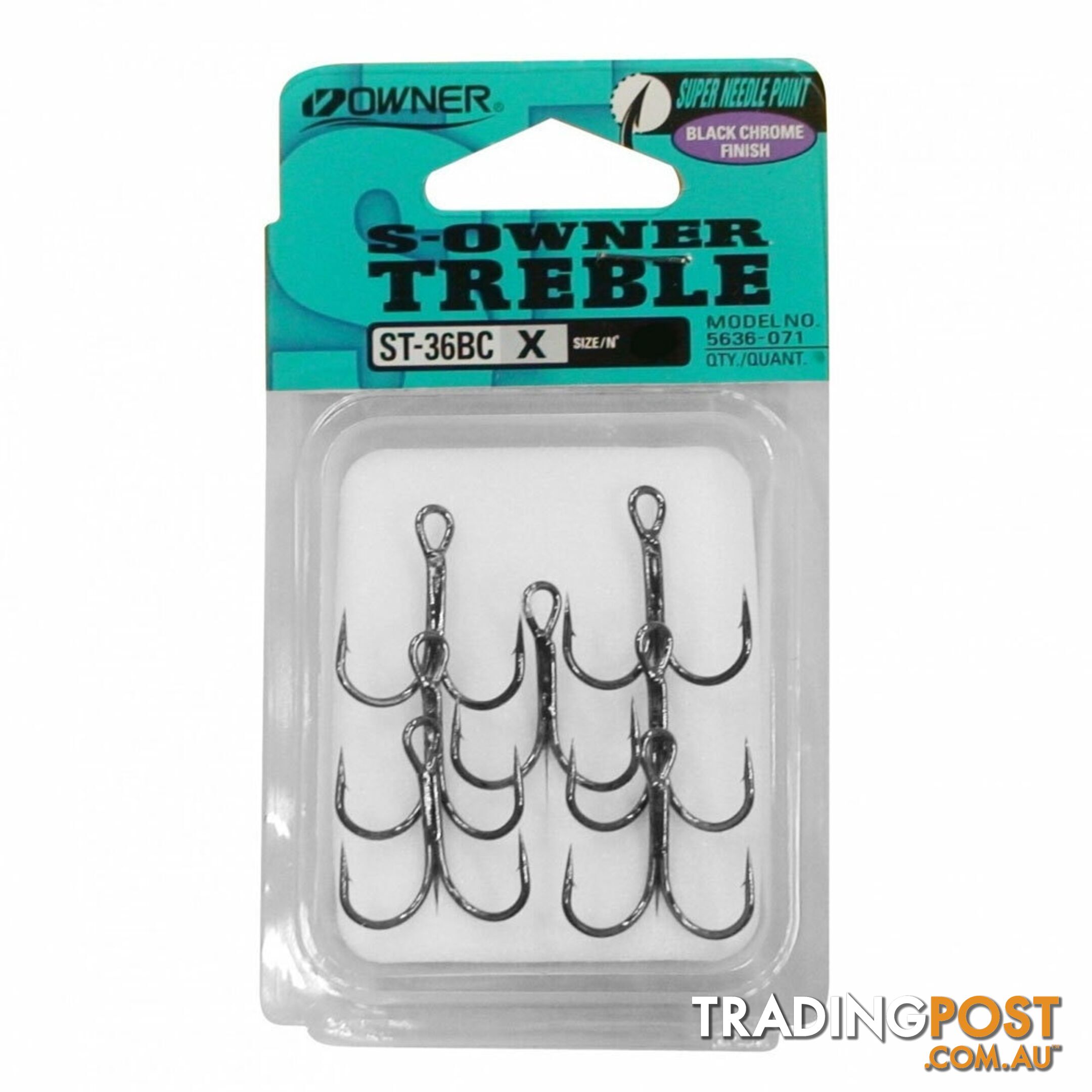 Owner Treble hooks - ST36 BC Model (light guage) - ST36A4 - Owner Hooks & Tackle