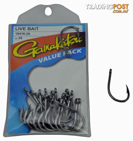 Gamakatsu Live Bait Hooks (25pc value pack) - Gam LB V25 - Gamakatsu