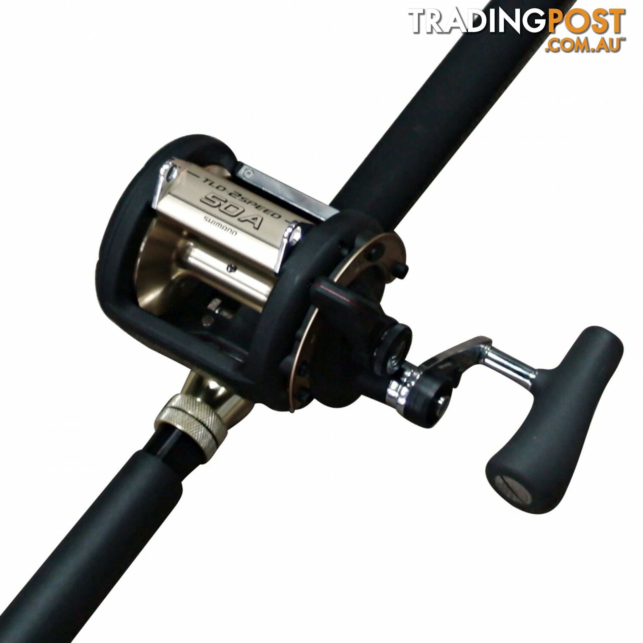 Shimano TLD 50 2 speed fishing reel with T-curve 24kg Rod - Game 50-2 - Shimano