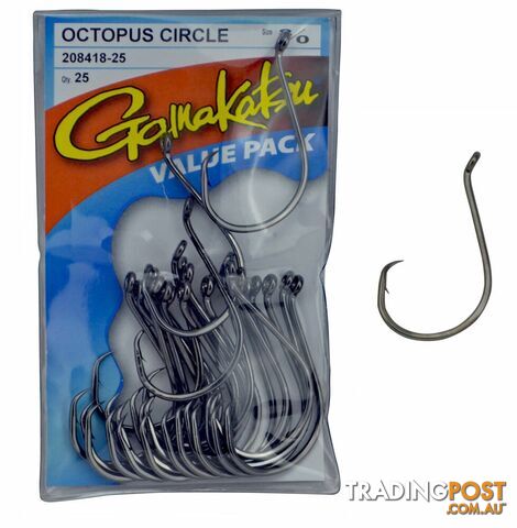 Gamakatsu Octopus Circle Hooks (Value Pack of 25) - CIRCLE-Gam-25pc - Gamakatsu