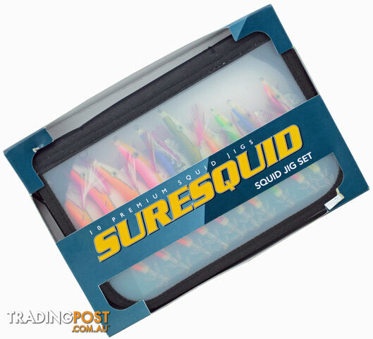 Surecatch Premium Squid Jigs 10 in a zip up bag special - LPSJL - Surecatch - 8887113225733
