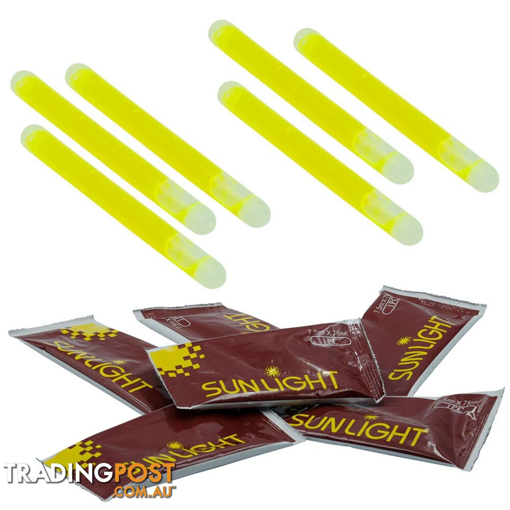 Chemical Light Stick Night Glow Stick (Pack of 6) - sunlight(packof6) - Fishing Gear Other