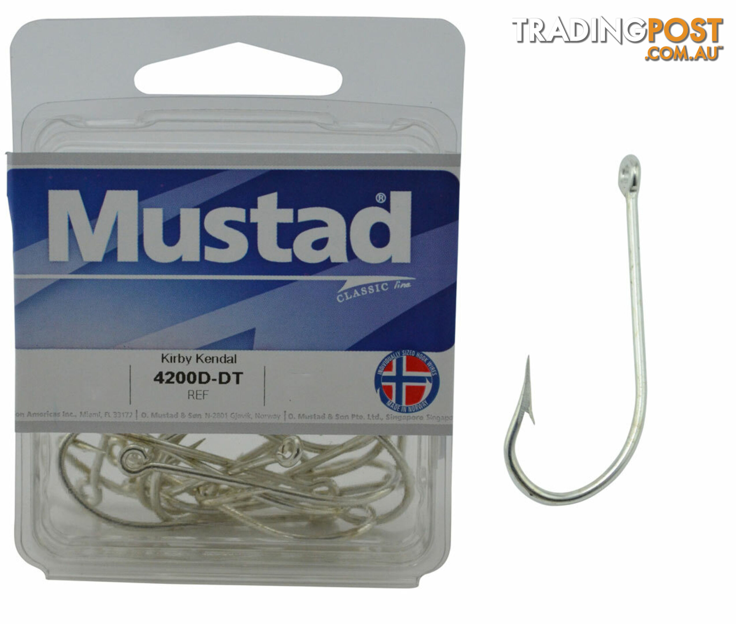 Mustad Kendal Kirby Hooks 4200D (Boxes) - 4200D Kirby - Mustad Hooks