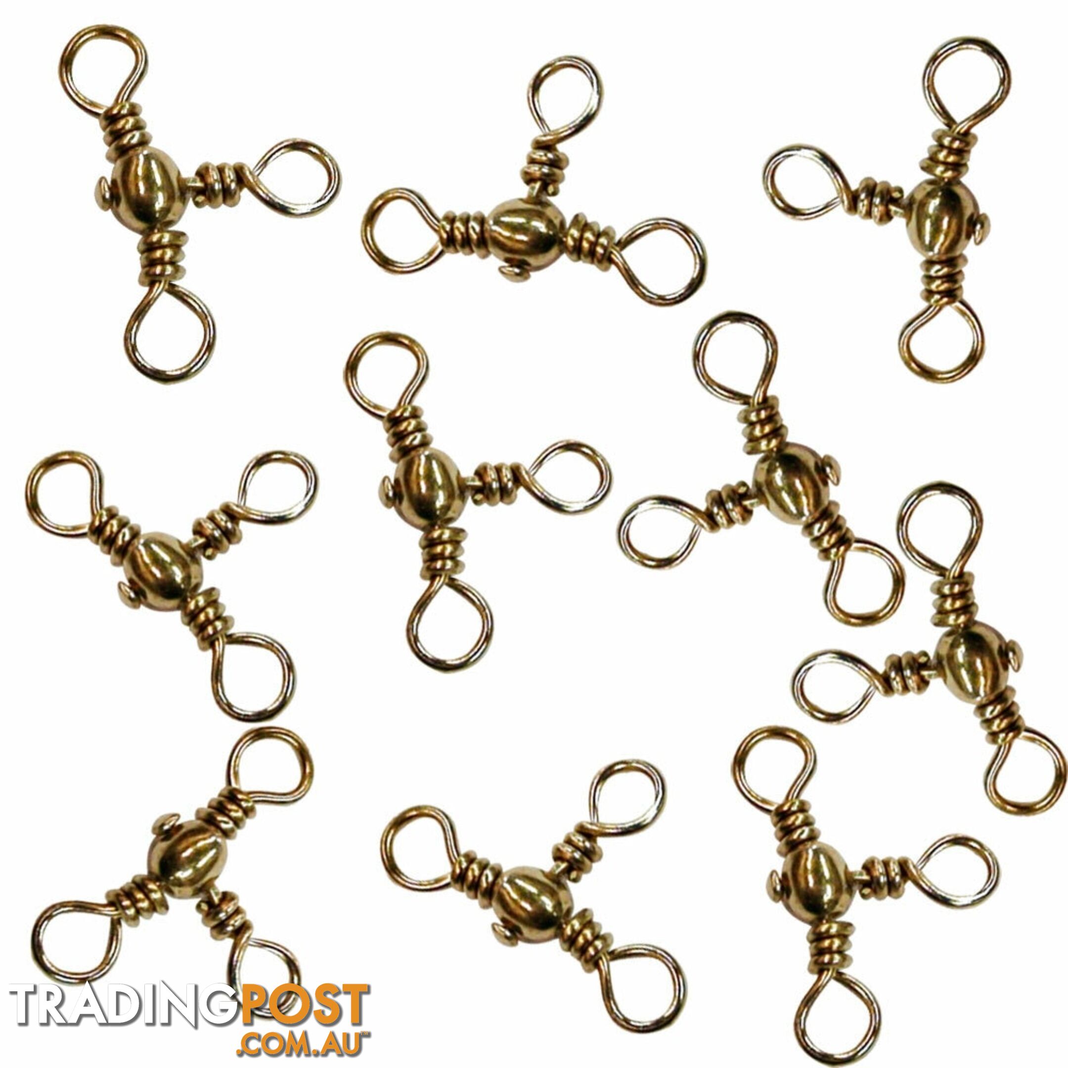 Crossline 3 Way Fishing Swivels (Pack of 10) - CLS - Fishing Gear Other