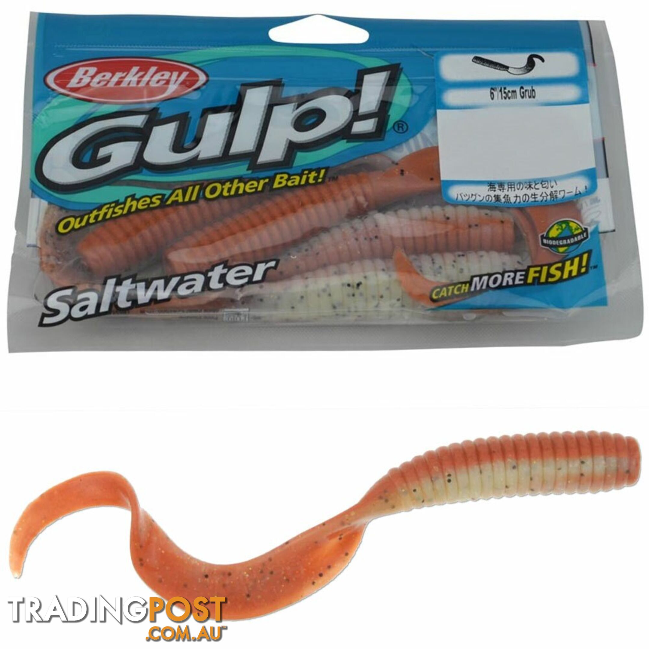 Berkley Gulp 6 inch grub fishing lures - G-Grub - Berkley