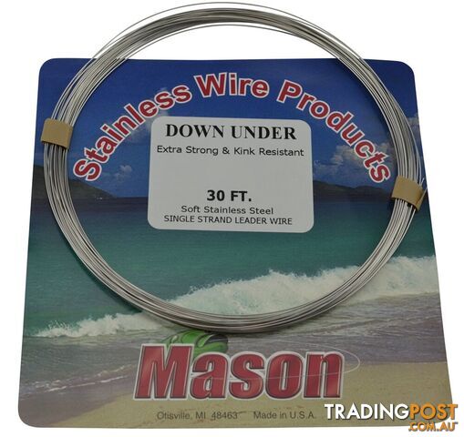 Mason Stainless Steel Trace Wire Single Strand 30FT - MWire - Fishing Gear Other