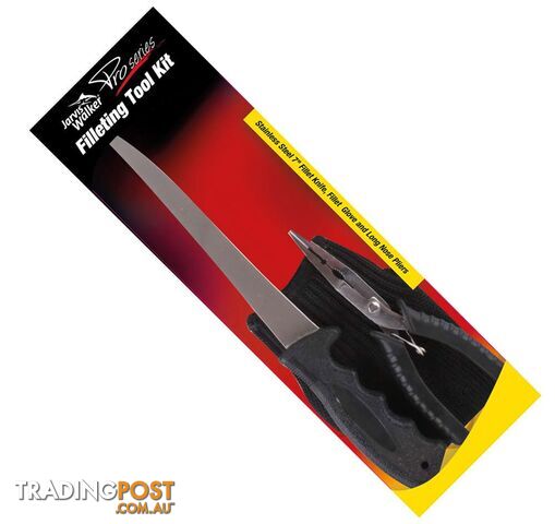 Jarvis Walker Pro Series Filleting Tool Kit (Glove, Knife, Pliers) - 42188 - Jarvis Walker - 9312327848427