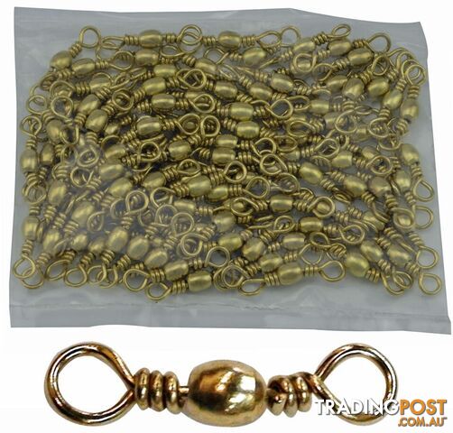 Brass Barrel Swivels Value Pack (100 pieces) - BB12 - Fishing Gear Other