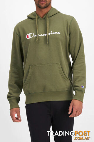 Champion Mens Script Hoodie - Green - CHAMPION