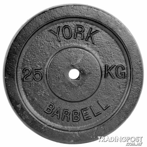 York Black 25Kg Cast Iron Weight Plate - YORK - 014961024180 - photo 1 of 1