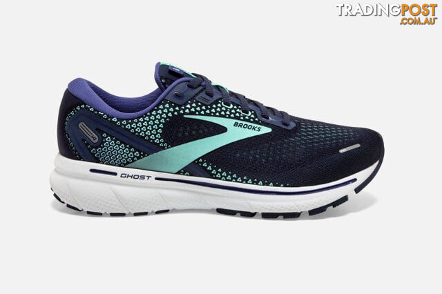 Brooks Womens Ghost 14 B Running Shoe - Navy - BROOKS