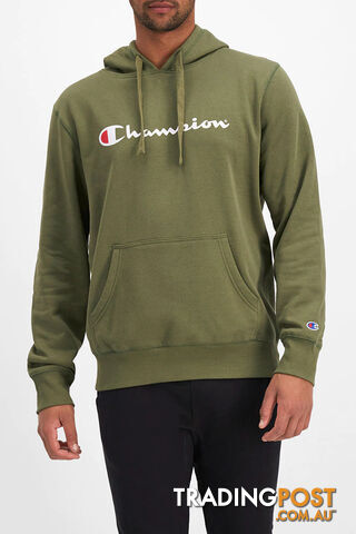 Champion Mens Script Hoodie - Green - CHAMPION