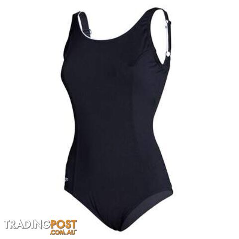 Speedo Womens Concealed D Cup Tank Swimsuit - Black/White - SPEEDO