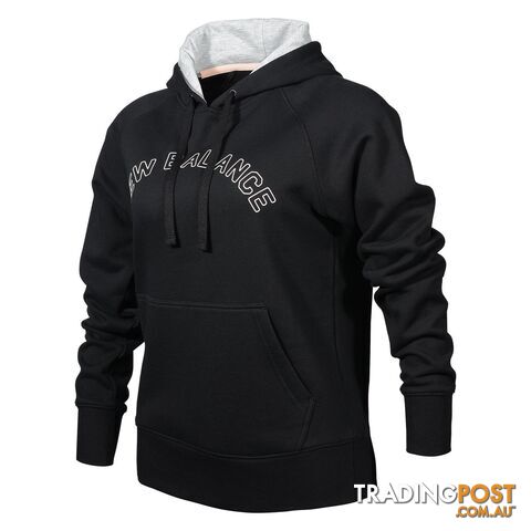 NB Womens Po Hoodie Womens Black - NEWBALANCE - 195481044862