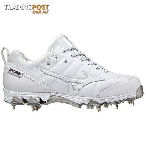Mizuno 9-Spike Swift 7 Metal Adult Baseball/Softball Cleat - White/White -...