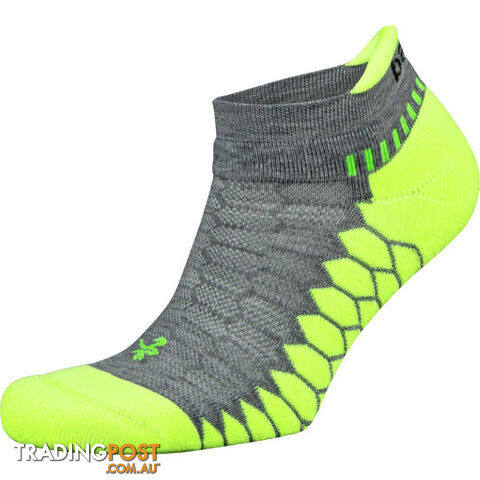 Balega Silver Ankle Sock - Mid Grey/Neon Lime - BALEGA - 874943001536