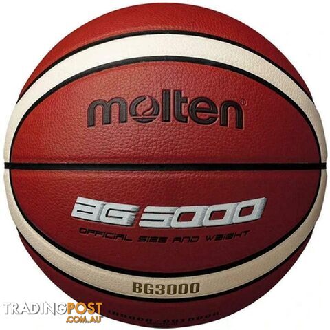 Molten BG3000 Sz 6 Synthetic Leather Indoor/Outdoor 12P Basketball - Tan/Ivory -...