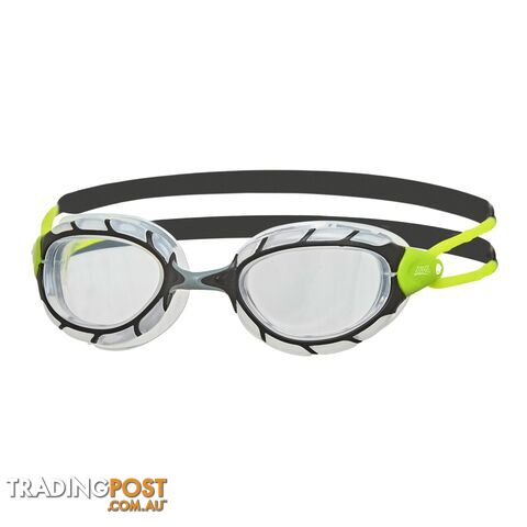 Zoggs Predator Regular Swim Goggles - Black/Lime/Clear - ZOGGS - 749266348630