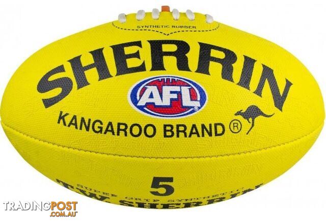 Sherrin Synthetic Replica Size 5 AFL Ball-Yellow - SHERRIN - 9319966496521