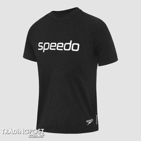Speedo Boys Boys Logo SS Sun Top - Black - SPEEDO