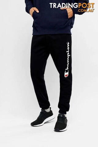 Champion Mens Script Cuff Pant - Black - CHAMPION
