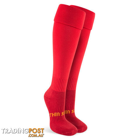 Thinskins Fine Knit Football Socks - Red - THINSKINS