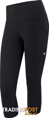 Running Bare Ab Waisted Power Moves 7/8 Tight - Black - RUNNING BARE -...
