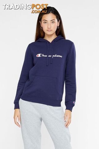 Champion Womens Script Hoodie - Navy - CHAMPION - 9351950116916