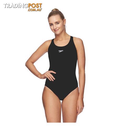 Speedo Womens Endurance+ Leaderback Swimsuit - Black - SPEEDO
