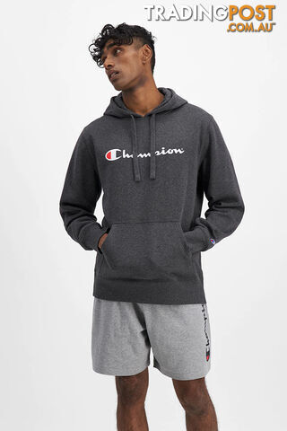 Champion Mens Script Hoodie - Grey - CHAMPION