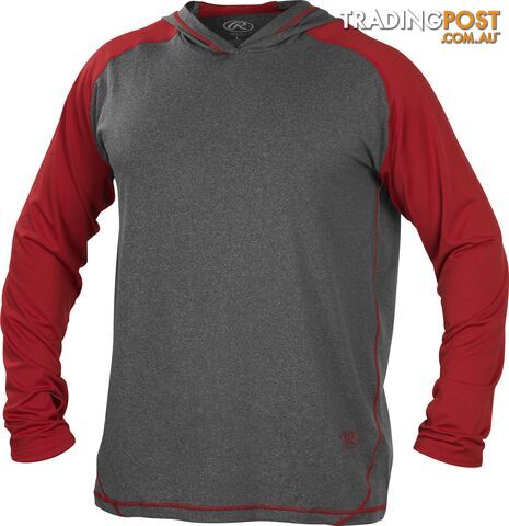 Rawlings Adult Hurler Lightweight Hoodie - Graphite/Scarlet - RAWLINGS