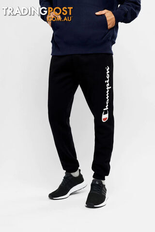 Champion Mens Script Cuff Pant - Black - CHAMPION