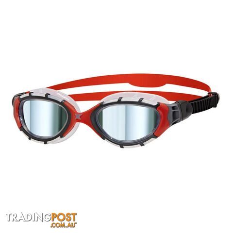 Zoggs Predator Flex Titanium Regular Swim Goggles - Clear/Red/Smoke/Mirror - ZOGGS