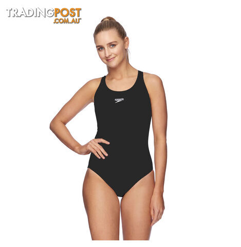 Speedo Womens Endurance+ Leaderback Swimsuit - Black - SPEEDO