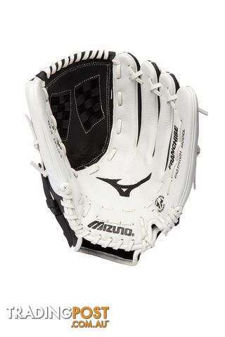 Mizuno Franchise 12.5 Inch Fastpitch Softball RHT Fielders Glove - Black/White -...