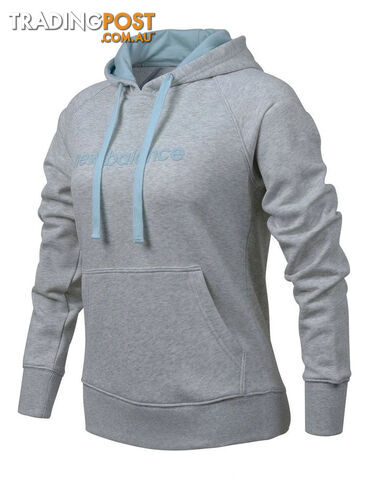 New Balance Womens Logo Hoodie - Light Slate Heather - NEWBALANCE