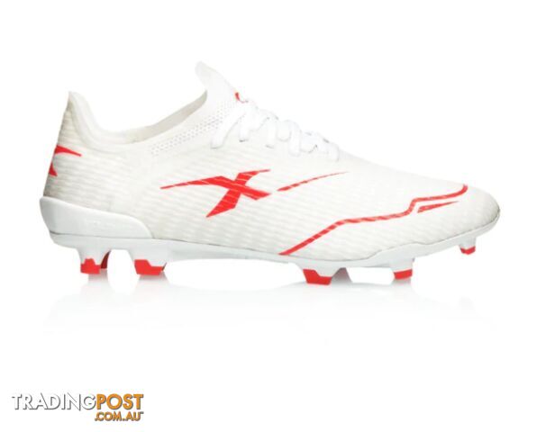 XBlades Voltaic Pro Adult Footy Boot - White/Firehawk Red - XBLADES