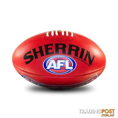 Sherrin Leather Size 3 AFL Training Replica Ball - Red - SHERRIN -...